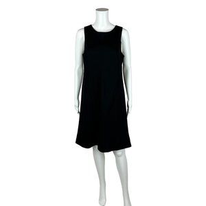 New York & Company 90s Dress Women's Size 10 Sleeveless Black Linen A Line Shift